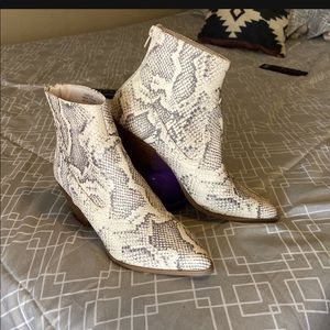 Snake print booties